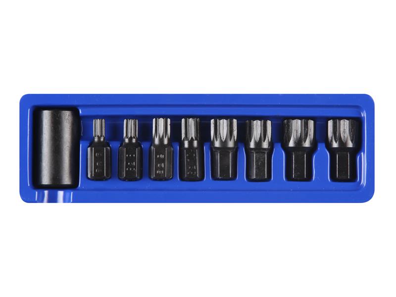 1/2in Impact Spline Bit Set, 9 Piece                                            