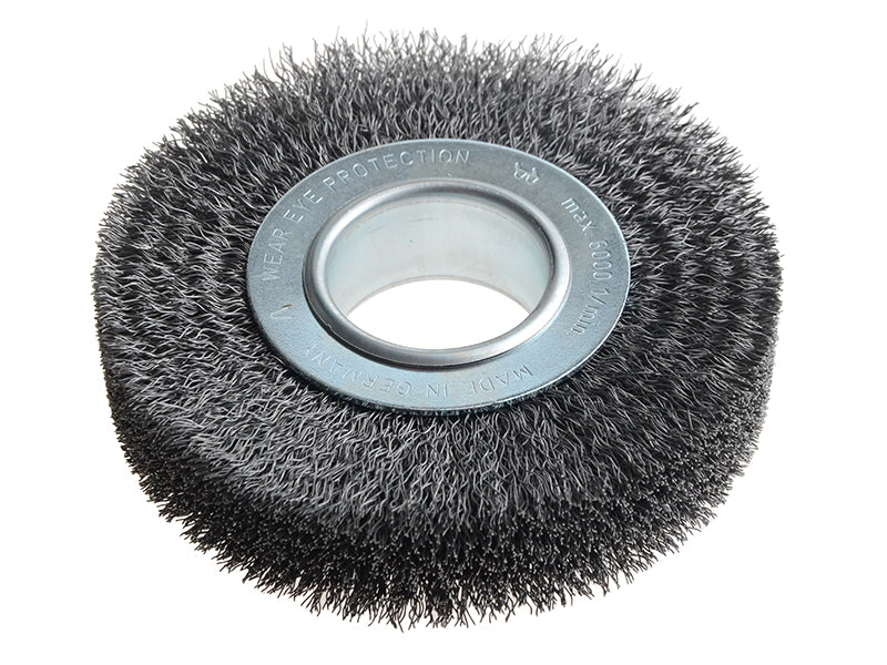 Wheel Brush D250mm x W30-35 x 100 Bore Steel Wire 0.30 + Adaptors Set 4 +1