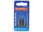Security S2 Grade Steel Screwdriver Bits T10S x 25mm (Pack 3)                   