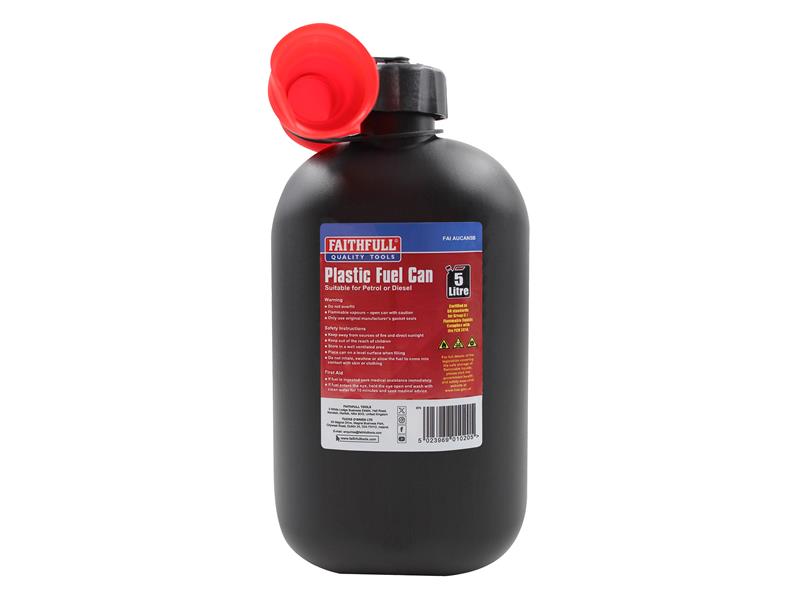 Plastic Fuel Can Black 5 litre                                                  