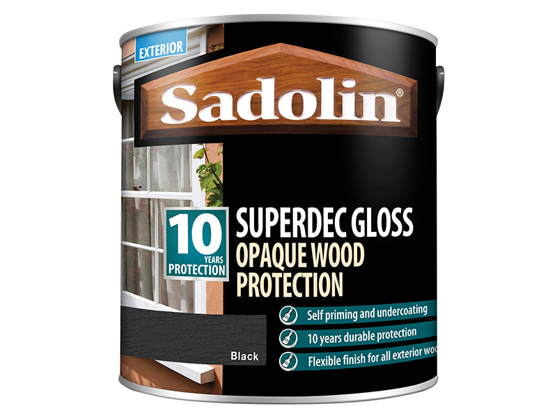 Superdec Opaque Wood Protection Black Gloss 5 litre