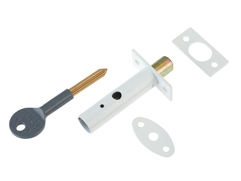 PM444 Door Security Bolt White Finish Visi of 1