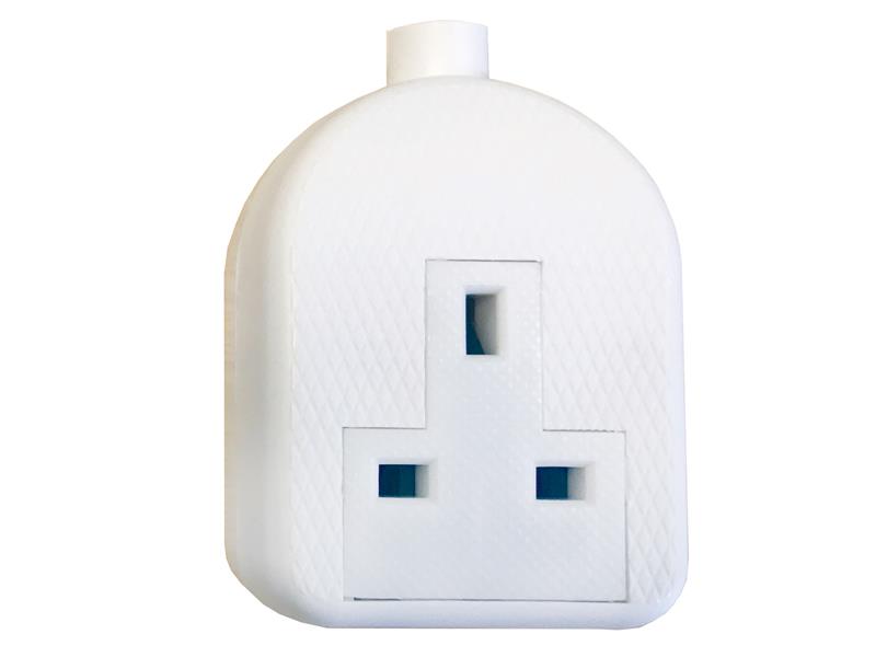 White Trailing Extension Socket 13A 2-Gang