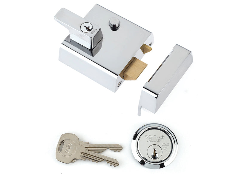 P1 Double Security Nightlatch 60mm Backset DMG Dark Grey Finish Visi