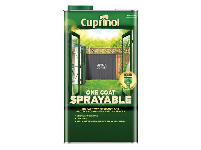 One Coat Sprayable Fence Treatment Silver Copse 5 litre                         