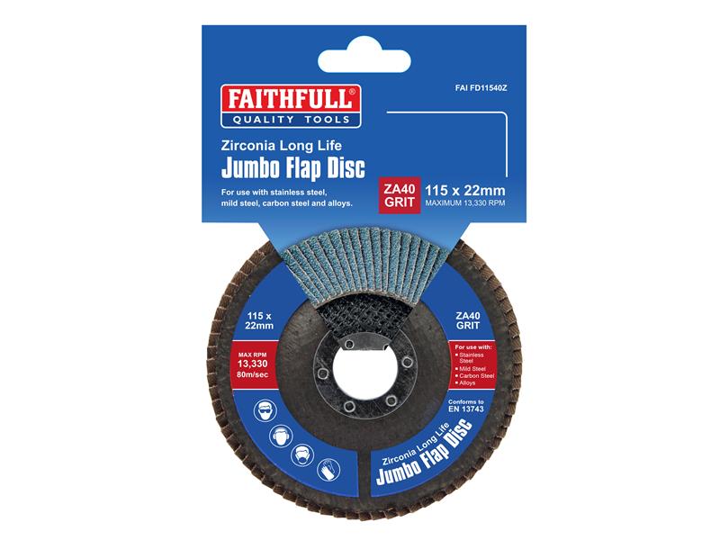 Zirconia Abrasive Jumbo Flap Disc 125 x 22mm Mixed Grit (3 Pack)