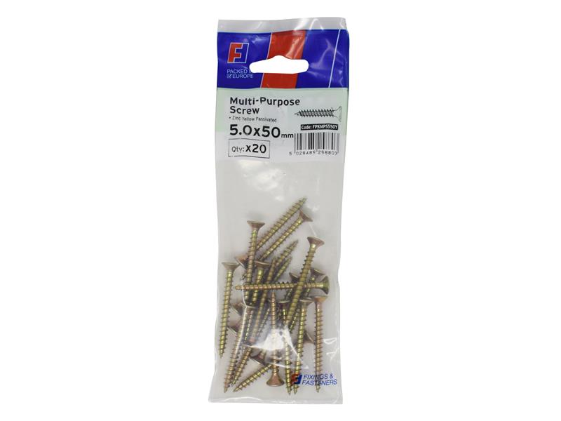 Multi-Purpose Pozi Screw CSK ST ZYP 5.0 x 90mm ForgePack 10