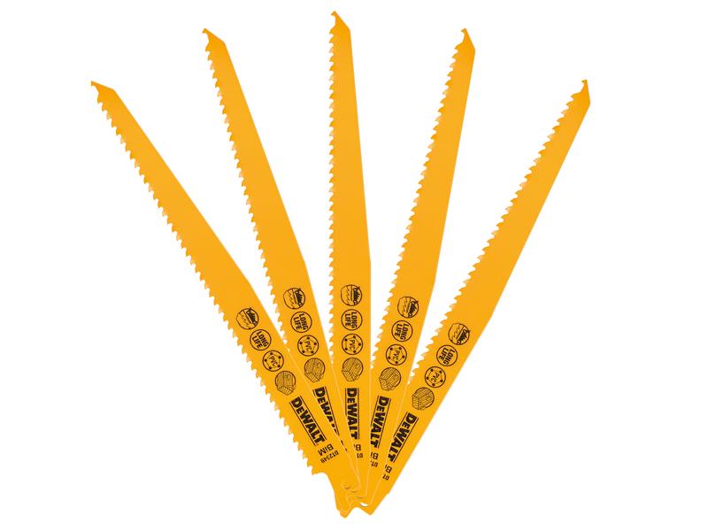 Bi-Metal Reciprocating Blade for Wood with Nails 228mm (Pack 5)                 