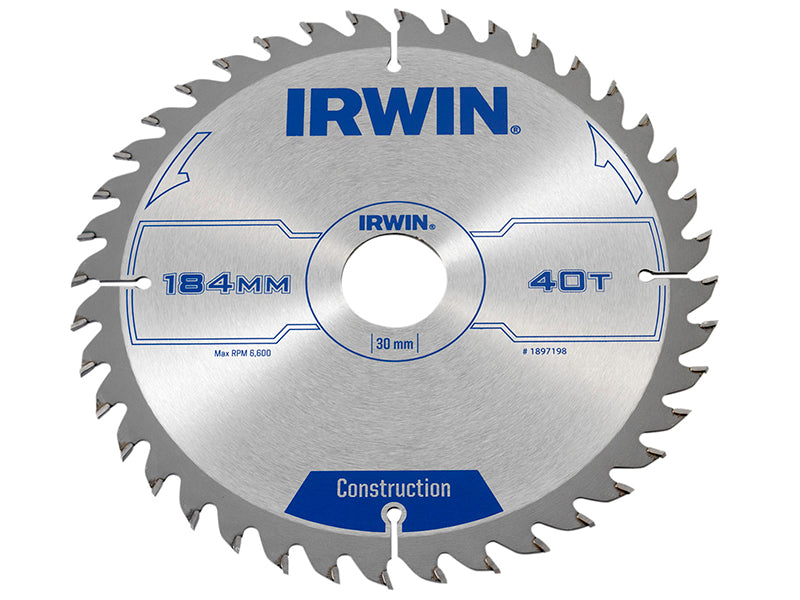 Construction Circular Saw Blade 184 x 30mm x 40T ATB                            