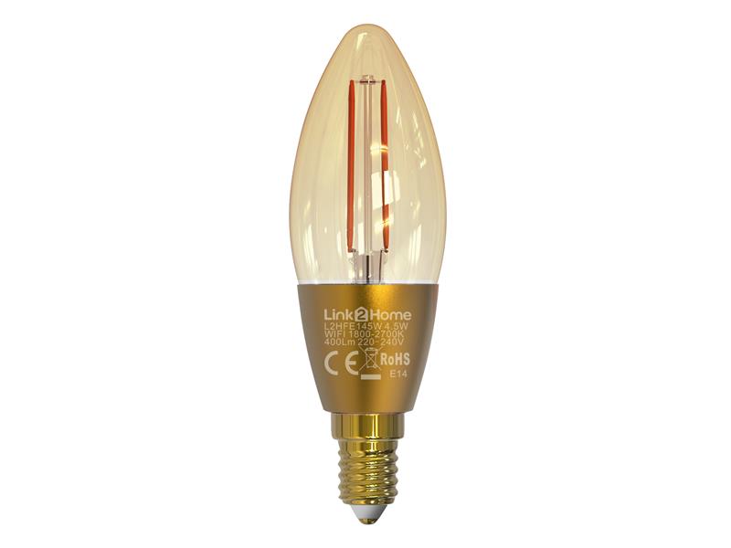Wi-Fi LED ES (E27) Pear Filament Dimmable Bulb, White 470 lm 4.5W
